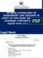 DepEd interim guidelines assessment grading distance learning