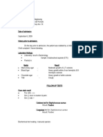 Clinical History: Date of Admission