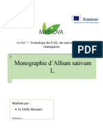 monographie sur Alium sativum