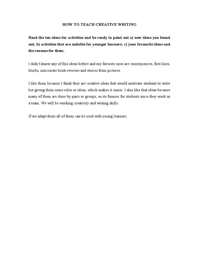How To Teach Creative Writing PDF