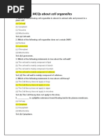 MCQs About Cell Organelles