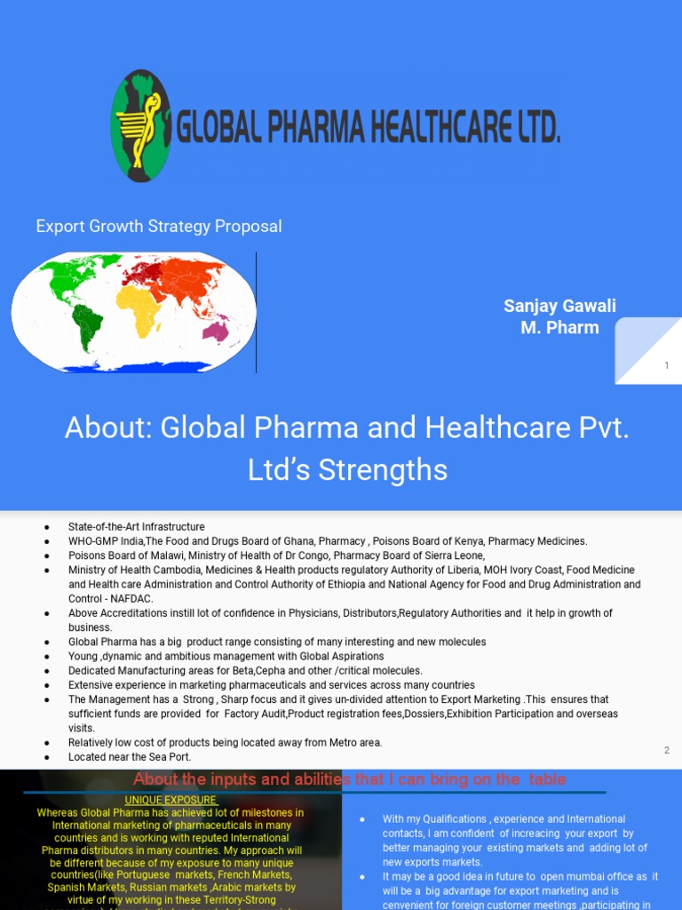 Global Pharma Export Strategy Overview | PDF | Pharmaceutical Industry ...