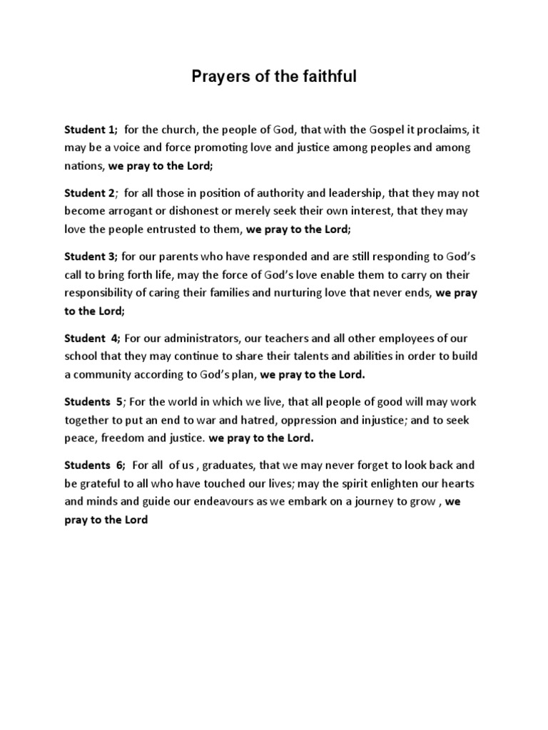 Prayers of The Faithful PDF