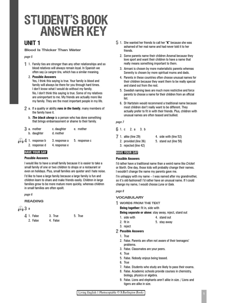 LivingEnglish1 - Students Book ANSWERS PDF | PDF | Mars | Weather