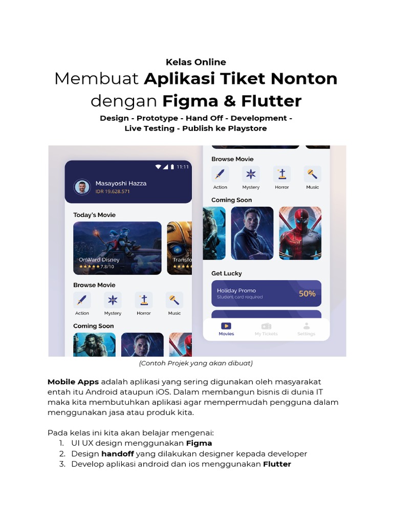Kelas Online: Desain & Kembangkan Aplikasi Tiket dengan Figma & Flutter ...