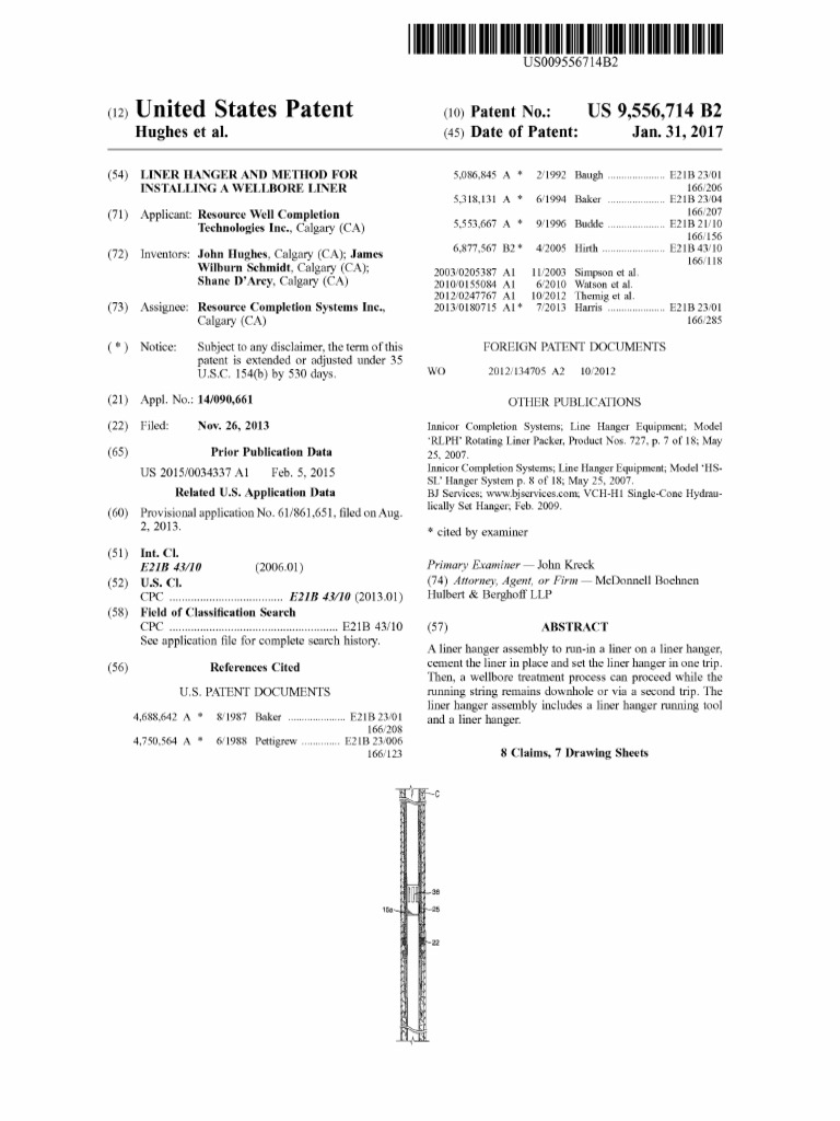 Liner Hanger and Method For Installing A Wellbore Liner PDF PDF
