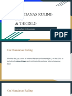 Mandanas Ruling LGU & The Dilg: Excerpts From RO Presentation
