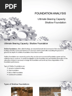 Foundation Analysis: Ultimate Bearing Capacity: Shallow Foundation