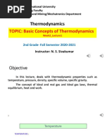 Thermodynamics: TOPIC: Basic Concepts of Thermodynamics