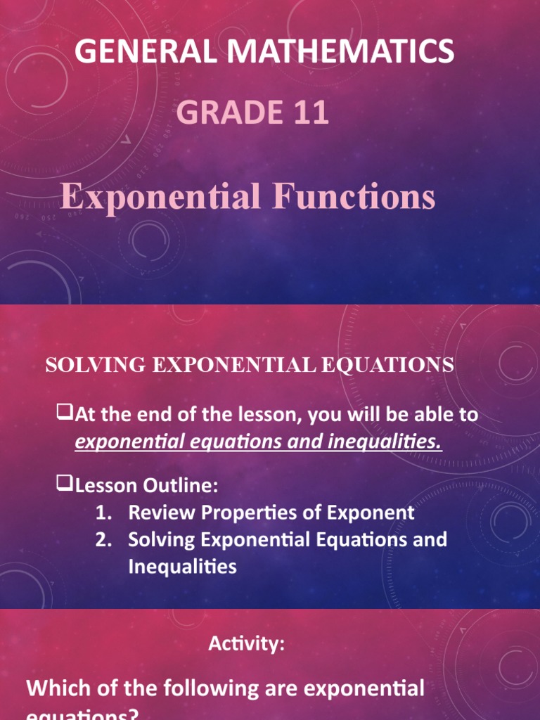 Gen Math Module 6 Solving Exponential Equation and Inequalitiespdf ...