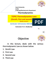 Thermodynamics Laws (Zeroth, first and second Laws