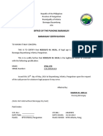 Office of The Punong Barangay Barangay Certification: STIHL 070