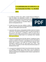 Base Legal de Vulnerabilidad de Derecho A La Libertad o A La Igualdad en Peru y El Mundo