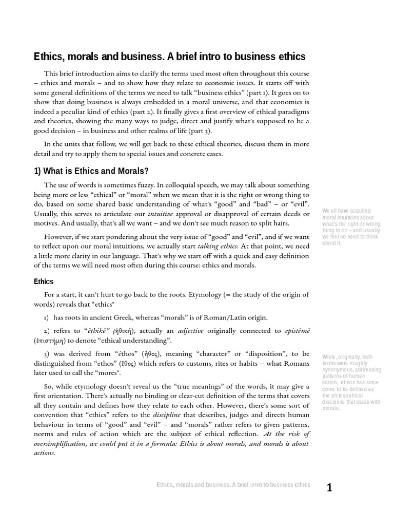 Business Ethics: Understanding Morals and Ethics | PDF | Virtue | Morality