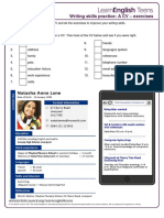 Writing Skills Practice: A CV - Exercises: Preparation