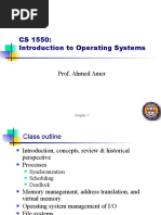 CS 1550: Introduction To Operating Systems: Prof. Ahmed Amer