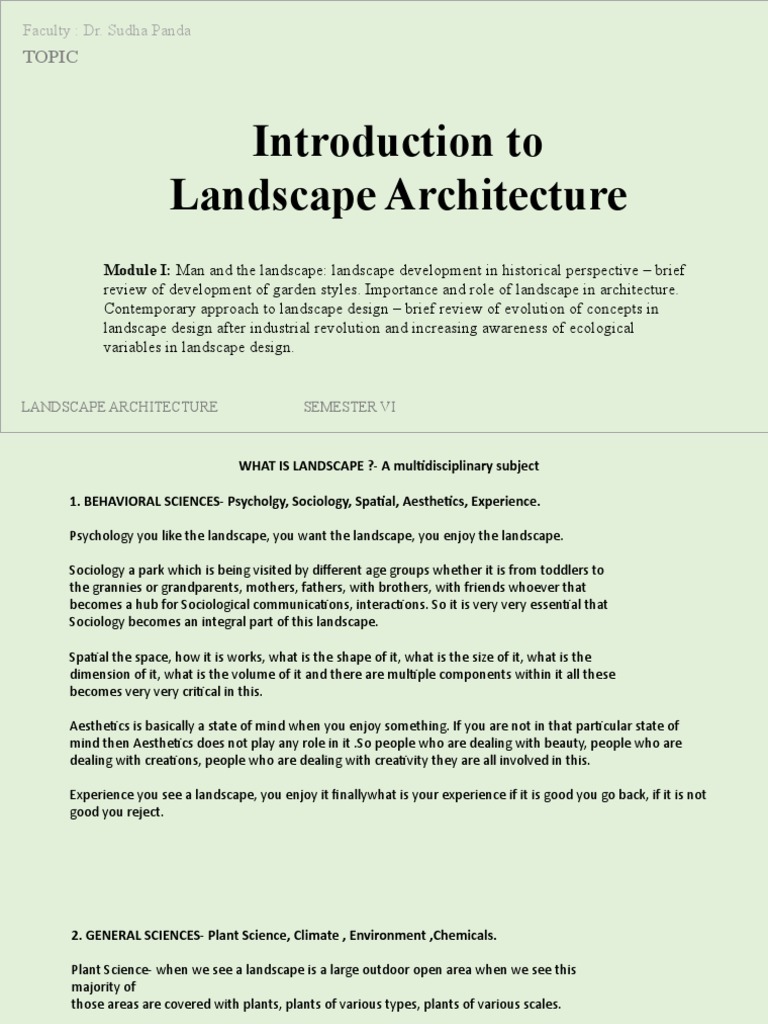 Introduction To Landscape Design PDF Botany Landscape Architecture
