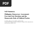 Sod Summary Philippine Democracy Assessment: Free and Fair Elections and The Democratic Role of Political Parties