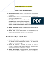 Clasificacion de Los Mercados PDF