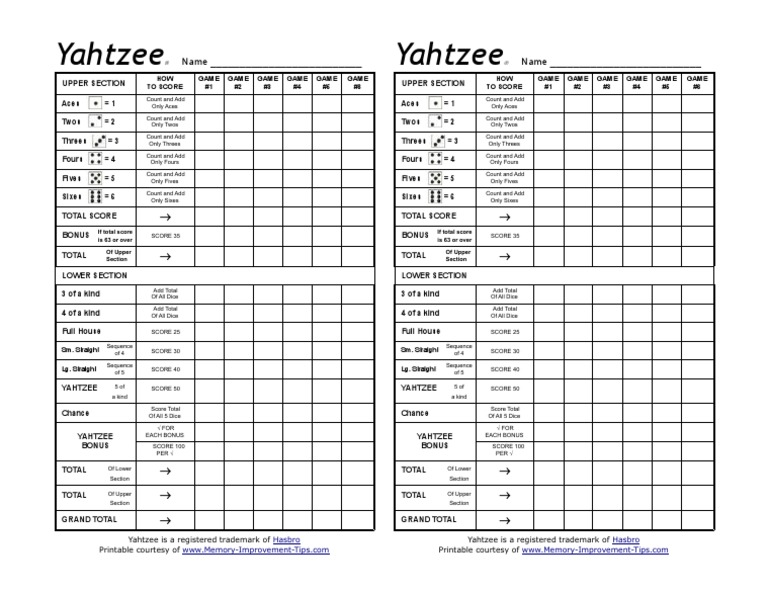yahtzee score sheets pdf gaming devices gambling games