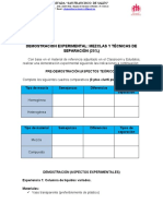 Demostraciòn Experimental: Mezclas Y Técnicas de Separación (25%)