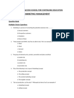 Marketing Management - Question Bank