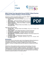 BDA guidance on enteral feeding in prone position