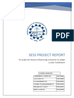 Sess Project Report: To Study The Factors Influencing Consumer To Adapt A Solar Installation