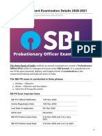 SBI PO Recruitment Examination Details 2020-2021