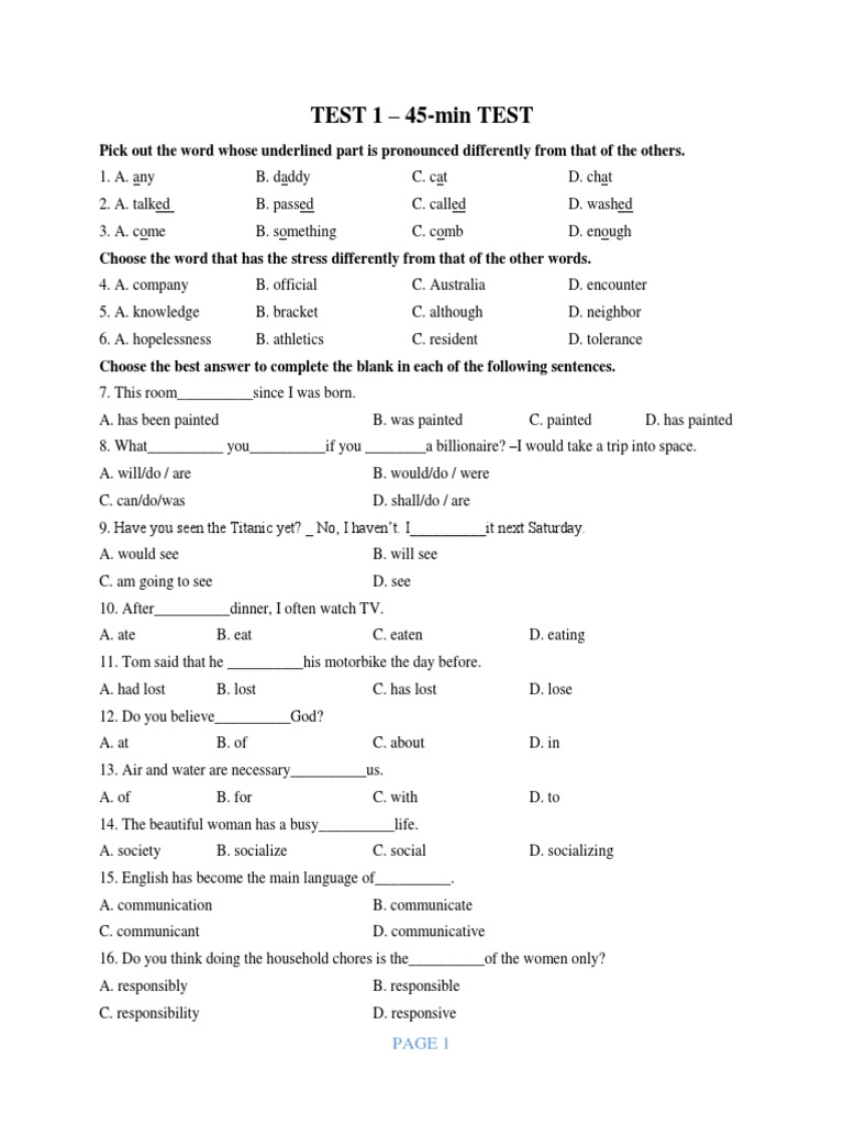 English Language Proficiency Test | PDF