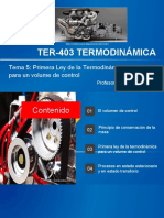 Tema 5 Primera Ley de La Termodinámica para Un Volumen de Control