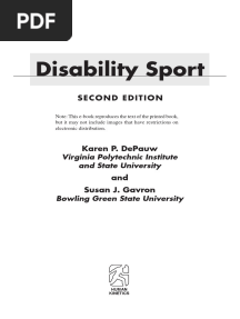 Karen P DePauw - Susan J Gavron-Disability Sport-Human Kinetics (2005)
