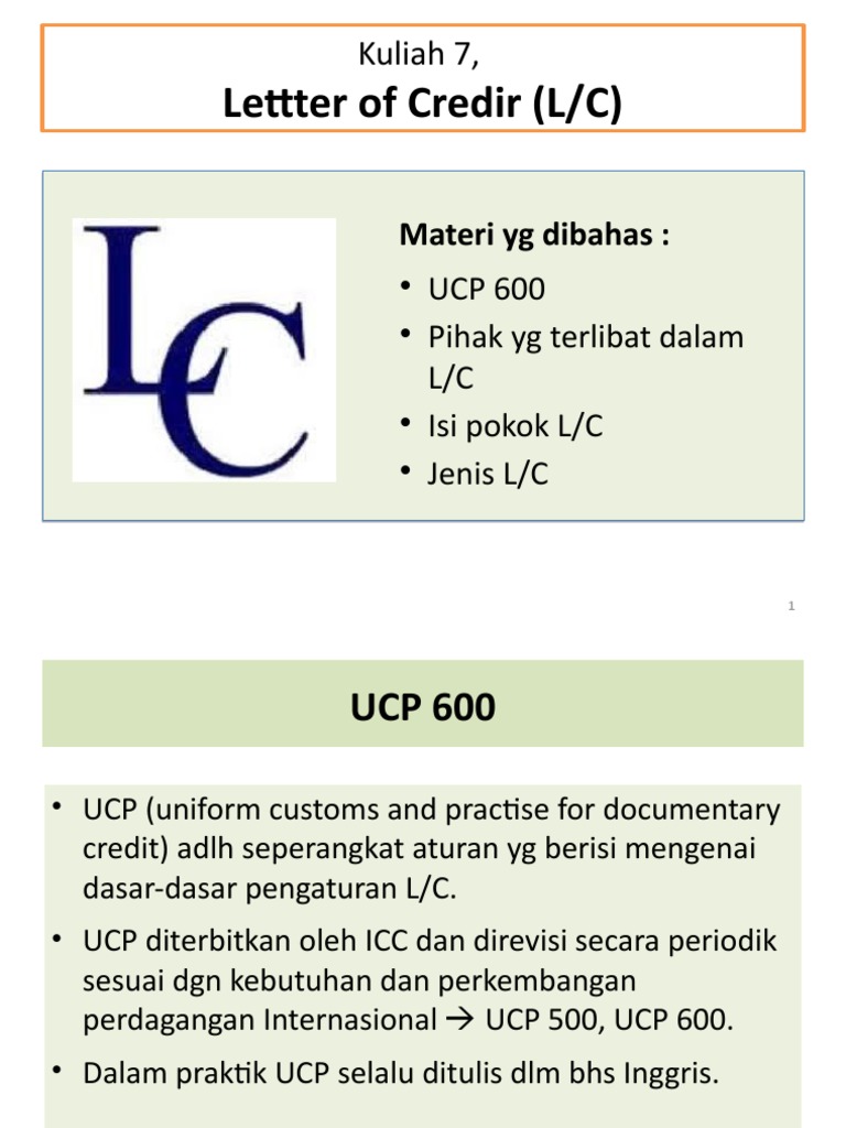 Jenis-Jenis Letter of Credit (L/C) | PDF