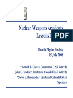 Nuclear Weapons Accidents Lessons Learned
