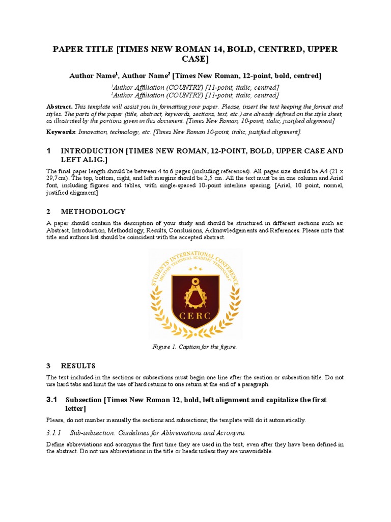 Formatting Guidelines for Academic Papers | PDF | Times New Roman | Writing