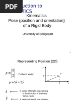 Kinematics Pose (Position and Orientation) of A Rigid Body: Introduction To Robotics