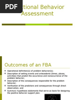 Functional Behavior Assessment