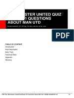 Manchester United Quiz Book 101 Questions About Man Utd: Table of Content