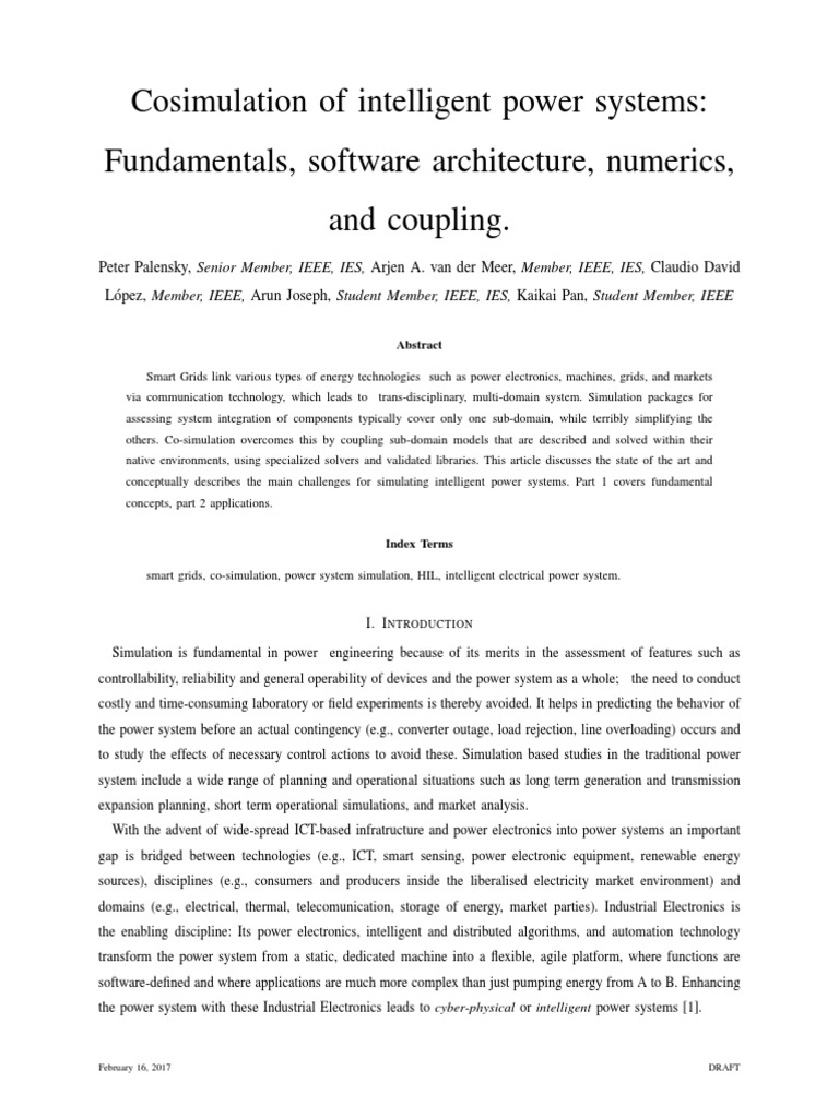 Cosimulation of Intelligent Power Systems | PDF | Simulation ...