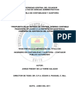 Propuesta de control interno para empresa de asistencia