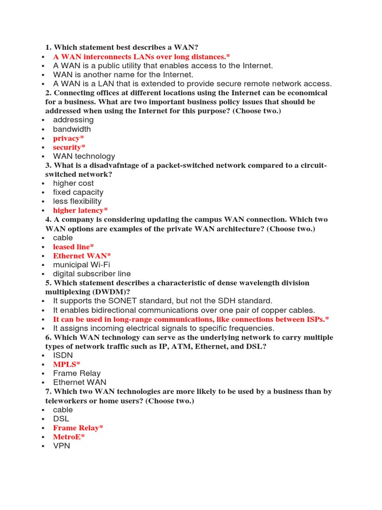 A Wan Interconnects Lans Over Long Distances. | PDF | Wide Area Network ...