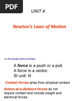 Unit 4: Newton's Laws of Motion