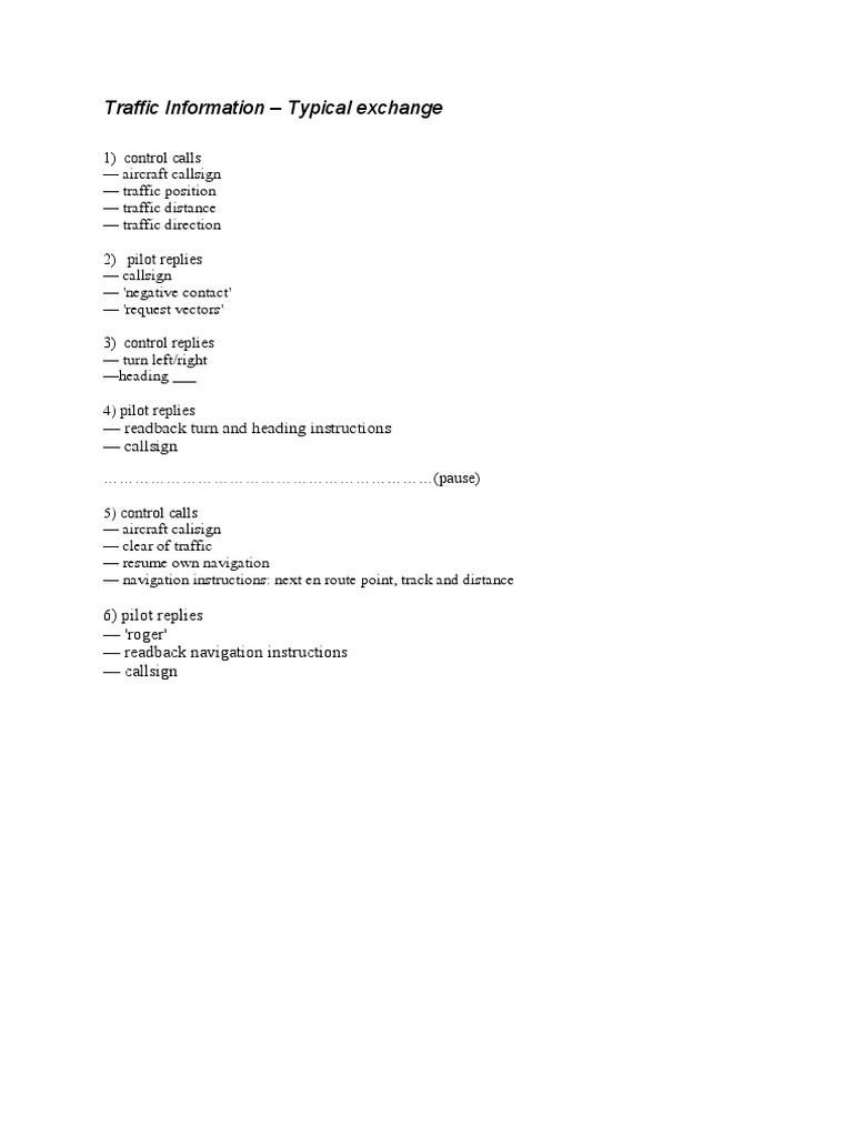 Traff. Info. Typical Exchange | PDF | History