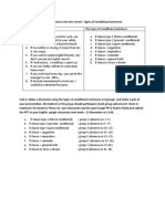 Task Conditional sentences