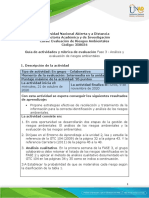 Guía de Actividades y Rúbrica de Evaluación Unidad 2 - Fase 3 - Análisis y Evaluación de Riesgos Ambientales