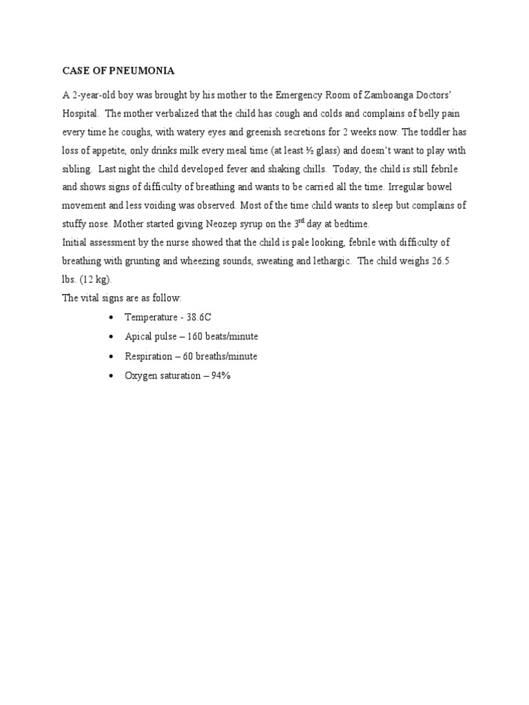 Case of Pneumonia | PDF
