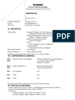 CV Nombre Apellido Profesion