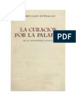 La curación por la palabra en la Antigüedad Clásica.    LAÍN Pedro