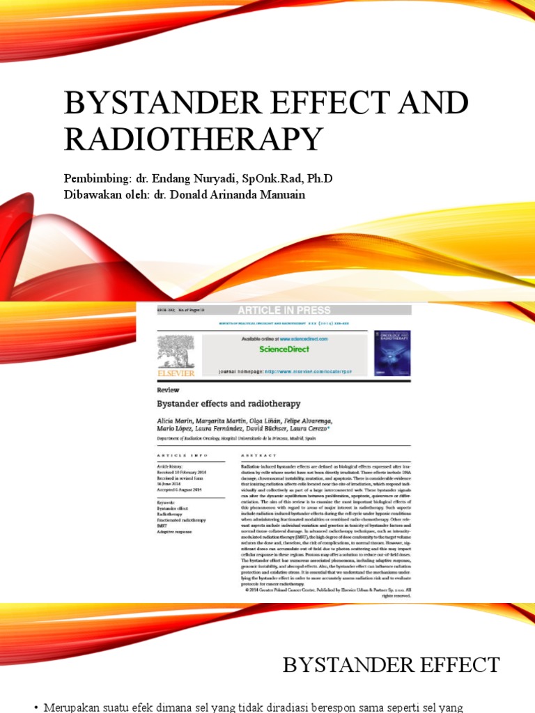 Bystander Effect and Radiotherapy | PDF