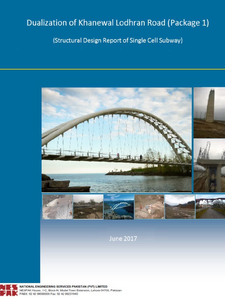 Subway Design for Khanewal Road | PDF | Structural Load | Concrete